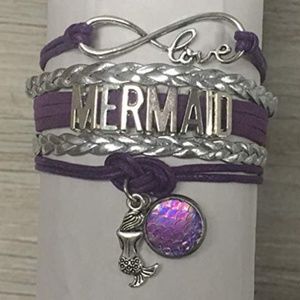 Mermaid Gift Charm Infinity Purple Bracelet